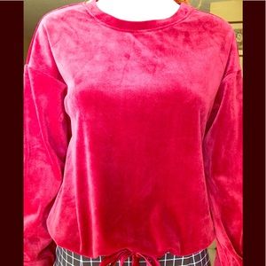 Lauren Conrad red velour sweatshirt